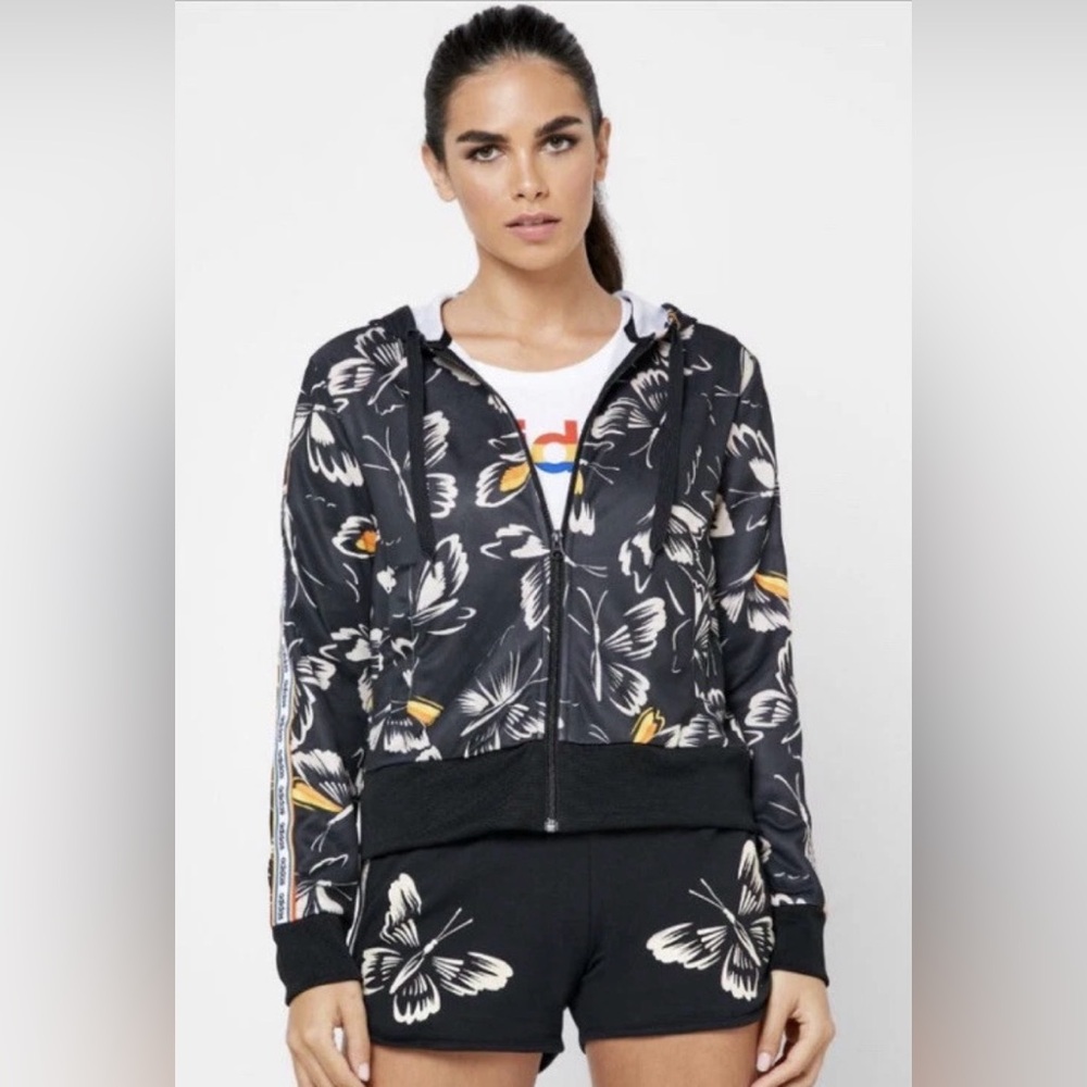 Adidas x FARM RIO Limited Edition Butterfly Zip-Up Hooded Jacket Hoodie Size XS